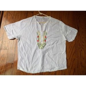 White Kaftan Blouse Size XL